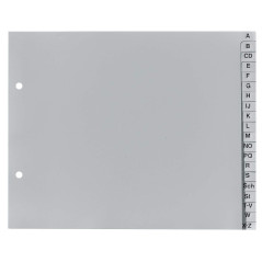 Exacompta - Réf 1723B - Intercalaires en polypropylène gris - 20 touches imprimées - alphabet allemand - format 2/3 A4 - polypro