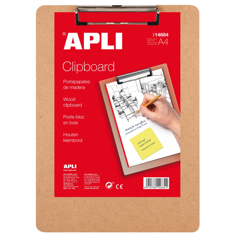 APLI 14684 – Porte-bloc en bois 210 x 297 mm