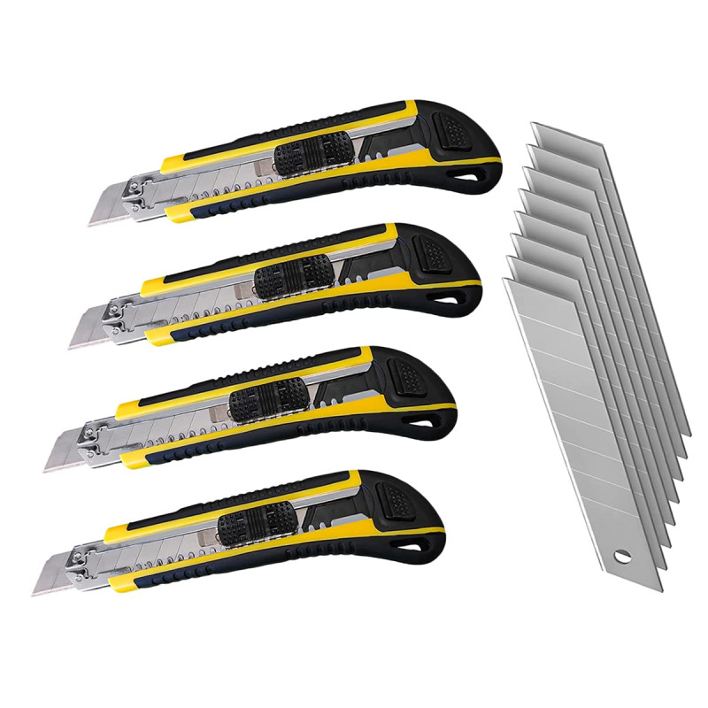 LEDLUX 4 Kit Cutter professionnel 18 mm, coupe-papier, 8 lames de rechange pour coupe-papier LEDLUX 4 Kit Cutter professionnel 18 mm, coupe-papier, 8 lames de rechange pour coupe-papier
