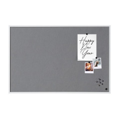 Bi-Office New Basic Tableau d'affichage en feutre avec Cadre Blanc 885 x 585 mm