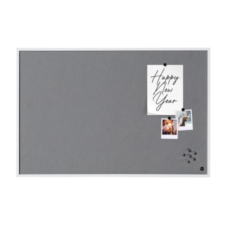Bi-Office New Basic Tableau d'affichage en feutre avec Cadre Blanc 885 x 585 mm