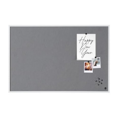 Bi-Office New Basic Tableau d'affichage en feutre avec Cadre Blanc 885 x 585 mm