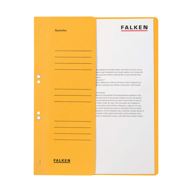 Falken - Réf. 80003825001F - Carton de 50 chemises à oeillet A4 1/2 VD KH - Jaune Falken - Réf. 80003825001F - Carton de 50 chemises à oeillet A4 1/2 VD KH - Jaune