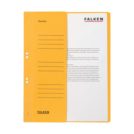Falken - Réf. 80003825001F - Carton de 50 chemises à oeillet A4 1/2 VD KH - Jaune