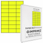 600 étiquettes autocollantes Jaune fluo de 70 X 37 mm - 24 étiquettes/feuille - 25 planches papier A4 adhésif couleur - pour imp 600 étiquettes autocollantes Jaune fluo de 70 X 37 mm - 24 étiquettes/feuille - 25 planches papier A4 adhésif couleur - pour imp