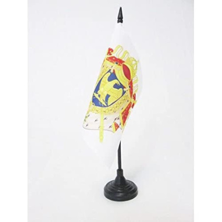 AZ FLAG - Drapeau De Table Armes Napoléon Premier Empire 1804-1815 15x15 cm - Petit Drapeau De L'Empire Français De Bureau 100%