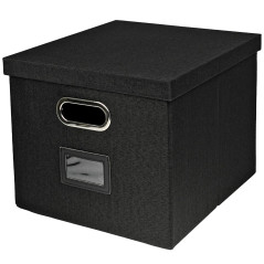 HMF Boîte de rangement avec couvercle pour dossiers suspendus DIN A4 | boite dossier suspendu | convient pour Kallax | 33 x 37,5