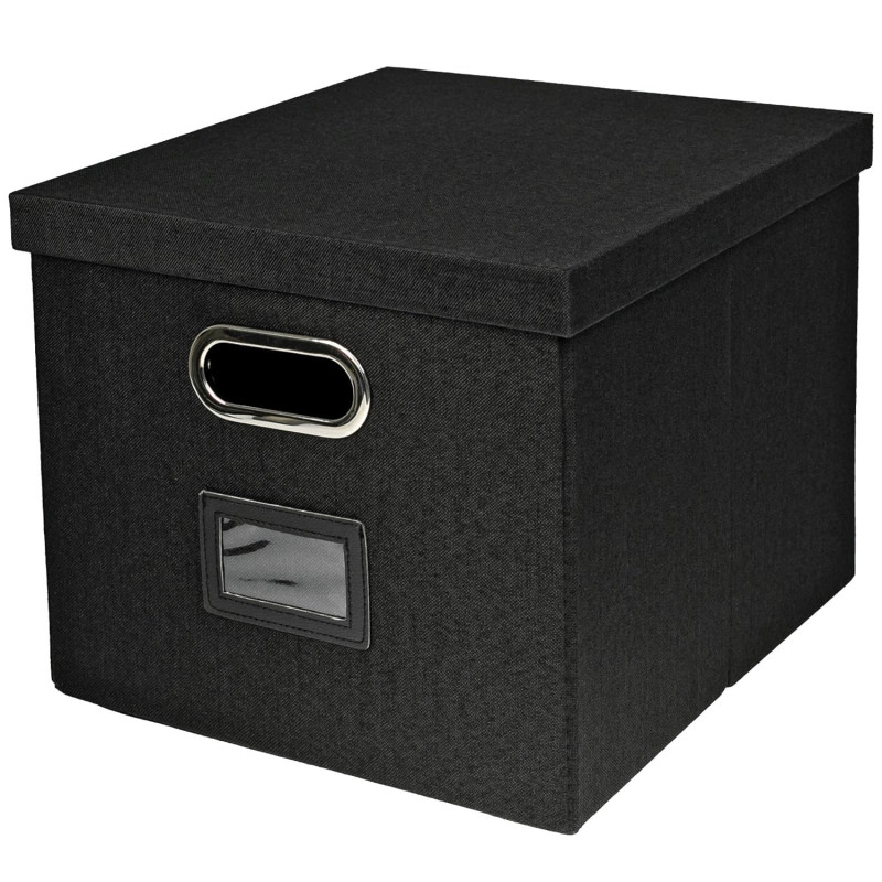 HMF Boîte de rangement avec couvercle pour dossiers suspendus DIN A4 | boite dossier suspendu | convient pour Kallax | 33 x 37,5 HMF Boîte de rangement avec couvercle pour dossiers suspendus DIN A4 | boite dossier suspendu | convient pour Kallax | 33 x 37,5