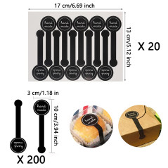 200 Pcs Autocollant Cadeau Long Style, Autocollants I'emballage Nourriture, Coffrets Cadeaux Autocollants D'étanchéité, de Maria