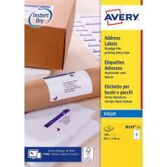 Avery - 100 Étiquettes Adressage Autocollantes Personnalisables - Format 99.1 x 139 mm - Impression Jet d’Encre