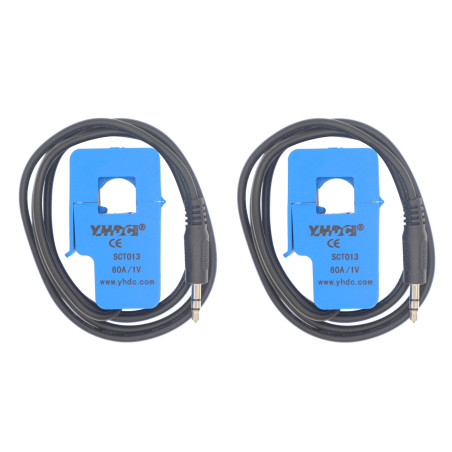 HUABAN 2PCS SCT013-060 60A 1V Capteur de transformateur de courant à noyau divisé non invasif