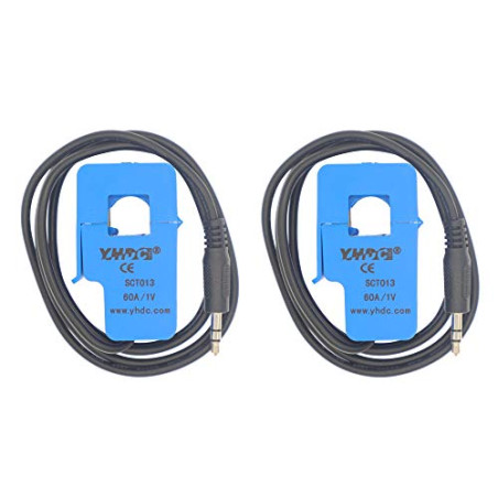 HUABAN 2PCS SCT013-060 60A 1V Capteur de transformateur de courant à noyau divisé non invasif