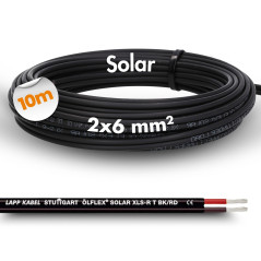 10 mètres de câble solaire Lapp ÖLFLEX SOLAR XLS-R T 2X6 mm² BK/RD Câble solaire jumelé