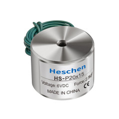 Heschen Électroaimant solénoïde P20/15, OD : 20 mm, DC 6 V, 2,5 kg.