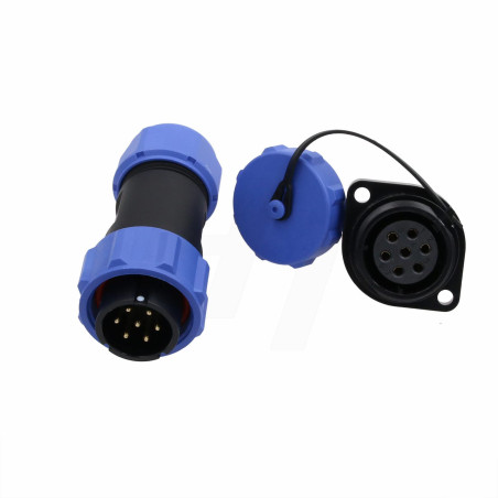 Hangton sp21 7 Broches connecteur 15A Alimentation aéronautique Rond vis de soudage à vis de Montage Panneau Prise 14awg