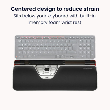Contour RollerMouse Red Souris Ergonomique avec Repose-Paume Mousse à mémoire, prévenir lesTMS soulager Canal carpien, Compatibl