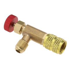 VGOL Vanne de Charge de Réfrigérant R22 R410 1/4" Mâle à 5/16" Femelle Soupape de Sécurité de Climatisation Vanne de Contrôle de