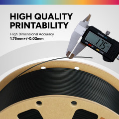 OVERTURE PLA Filament 1.75mm, 2kg Bobine (4.4lbs) 3D Drucker PLA Filament, Précision Dimensionnelle +/- 0.02mm (Noir 1kg+ Blanc 