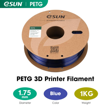 eSUN PETG Filament 1.75mm, Imprimante 3D Filament PETG, Précision Dimensionnelle +/- 0.05mm, 1KG Bobine (2.2 LBS) Filament d'imp