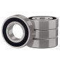 XiKe 4 pièces 6004-2RS Roulement à billes 20x42x12mm, Chromé acier et Double scellé et Pré-lubrifié, 6004RS Roulements à billes 