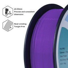 ZIRO Filament de Imprimante 3D PLA Basic Color Series 1.75mm 1kg (2.2 lbs), Précision Dimensionnelle +/-0.03 mm, Violet
