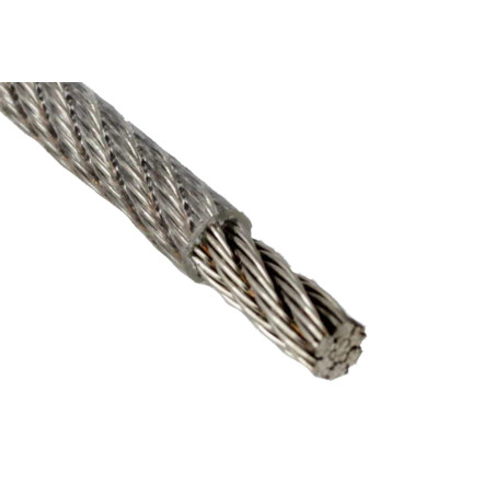 Nirosta - Câble métallique 3/4 mm - 25 m - En acier inoxydable 7 x 7 - Gaine en PVC transparent - Conforme à la norme EN 1.4401 
