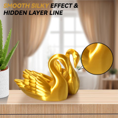 PLA Filament 1,75 mm, TINMORRY Imprimante 3D Filament, Matériaux d'impression 3D, 1 kg 1 Spool Silk Gold