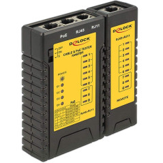 DELOCK 86107 COMPROBADOR DE Cables RJ45 / RJ12 / POE