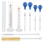Pipettes En Verre, 4 Pièces Pipette Graduée En Verre Compte-gouttes 5ml 10ml et 2 Pièces Éprouvette Graduée 50ml 100ml avec Bros Pipettes En Verre, 4 Pièces Pipette Graduée En Verre Compte-gouttes 5ml 10ml et 2 Pièces Éprouvette Graduée 50ml 100ml avec Bros