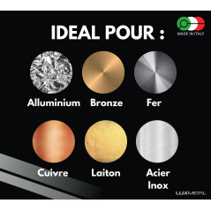 Lux Metal - Disque de Polissage Excellente sur tous les Métaux (Medium Hard 200 mm) - Idéal pour Aluminium, Acier Inoxydable, La