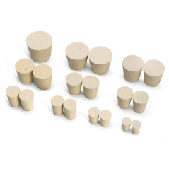 QWORK Bouchon en Caoutchouc, Solide Caoutchouc Bouchon Conique pour Laboratoire, 10 tailles assorties 000# -7#, 19 pièces