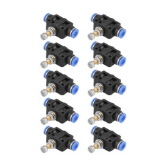 10 pcs Tuyau Papillon Push-in Régulateur de Vitesse Valve de Contrôle Pneumatique de Débit d'Air Connecteur de Vanne Raccord rap