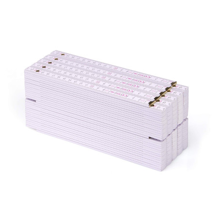 Metrie™ BLOCK73 – 10x Règle Pliante en Bois Règle Pliante de 3 m de long, Règle graduée avec | Graduation duplex - Fabriqué dans