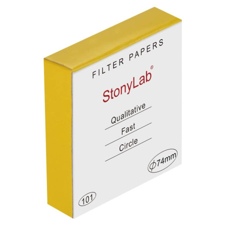 stonylab Papier Filtre Qualitatif, Cercles de Papier Filtre en Cellulose à Vitesse Rapide de 74 mm de Diamètre, Rétention de Par