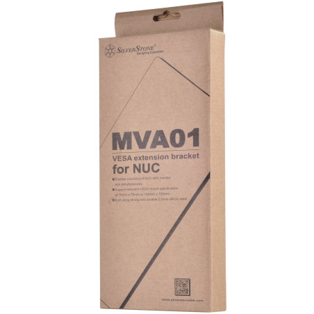 SilverStone SST-MVA01 - Support d'extension pour appareils supportés par VESA (NUC), support standard pour montage VESA, noir