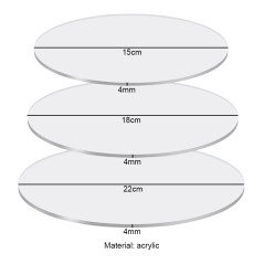 Gsrhzd Lot de 3 disques ronds en acrylique transparent de 4 mm d'épaisseur, pour cadres photo, remplacement du verre, peinture,