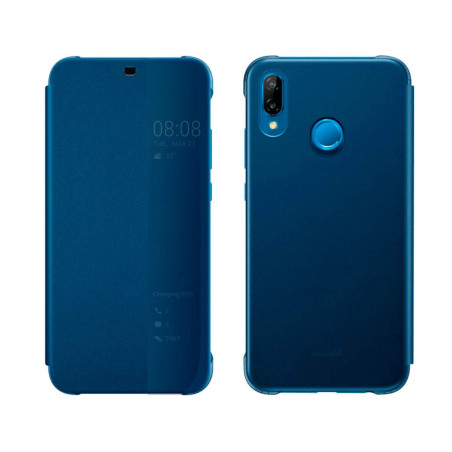 HUAWEI Officiel Smart View Flip Cover Coque Housse Étui pour P20 Lite - Bleu