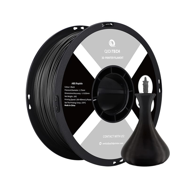 QIDI TECH Filament ABS Rapido 1.75mm, Filament Imprimante 3D ABS Bobine de 1kg (2.2lbs), Adapté à l'impression à Grande Vitesse, QIDI TECH Filament ABS Rapido 1.75mm, Filament Imprimante 3D ABS Bobine de 1kg (2.2lbs), Adapté à l'impression à Grande Vitesse,