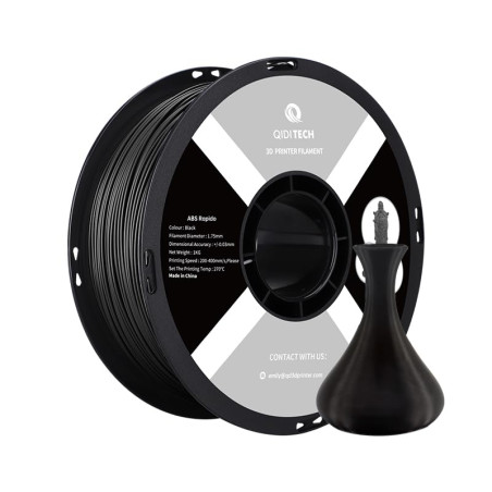 QIDI TECH Filament ABS Rapido 1.75mm, Filament Imprimante 3D ABS Bobine de 1kg (2.2lbs), Adapté à l'impression à Grande Vitesse,