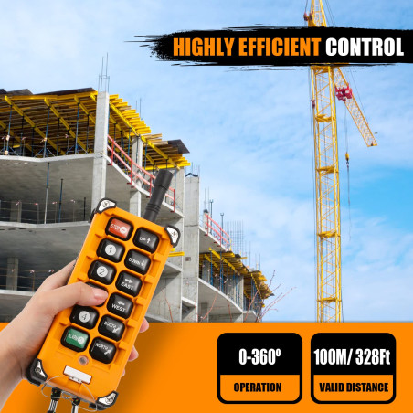 NEWTRY Grue sans Fil 12 V avec télécommande pour Grue Industrielle, émetteur et récepteur (récepteur DC 12 V)