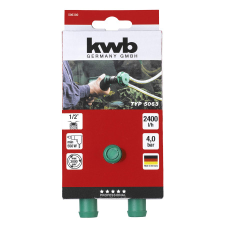 kwb Maxi-Pompe P63 Pompe pour perceuse 2400 l/h, auto-amorçante, raccord de tuyau 1/2'', pour fixation de tuyau 1/2 pouce avec c