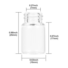 Fioles en verre de 2 ml avec bouchons à vis et bouchons en plastique, 1/2 Dram petites fioles d'échantillon de liquide transpare