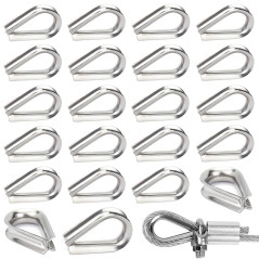 30 Pièces M6 Cosses de Câble Métallique en Acier Inoxydable 304 Cosse Coeur pour Cable Acier pour Câble Métallique 6mm