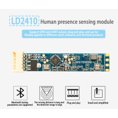 SEENGREAT Microwave Radar Sensor Module LD2410, Human Presence Motion Sensing Module, 24GHz ISM Band,Non-Contact Monitoring Dete