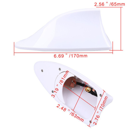 Possbay Aileron de Requin Antenne Universelle - Réception Radio AM/FM Haute Performance Base Adhésive Étanche Haute Adhérence - 