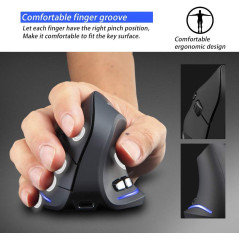 zelotes Souris sans fil USB LED sans fil - 2,4 GHz - 2400 DPI - Ergonomique - Pour ordinateur portable, PC, Mac - Rechargeable