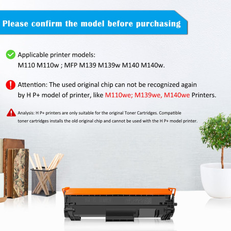 TOPRINT [sans Puce, avec Outils Professionnels] W1420A 142A Cartouche de Toner Compatible Noir 1000 Pages pour H P LaserJet M110
