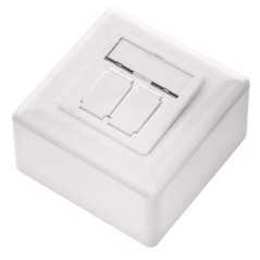 deleyCON 4x CAT 6a Universel Prise Réseau - 2x Port RJ45 - Blindé - Surface ou Affleurant - 10 Gigabit Ethernet Réseau - EIA/TIA