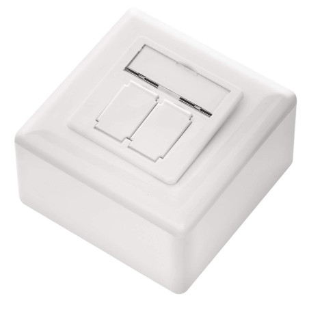 deleyCON 4x CAT 6a Universel Prise Réseau - 2x Port RJ45 - Blindé - Surface ou Affleurant - 10 Gigabit Ethernet Réseau - EIA/TIA