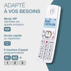 ALCATEL F530 Voice Duo - Téléphone Fixe Sans Fil DECT Avec Répondeur - Grand Écran Rétroéclairé - Mains Libres - Fonction Blocag